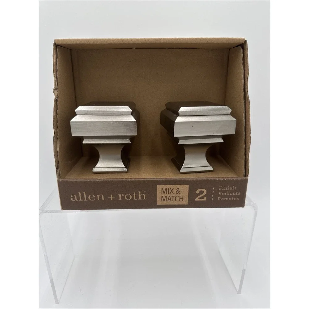 Allen + Roth Mix & Match Brushed Nickel Aluminum‎ Curtain Rod Finials #634452